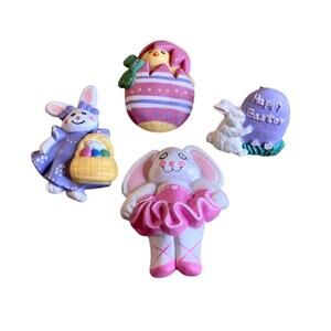 043 Lot of Vintage 90s Eastern Unlimited Multi-colored Acrylic Easter Brooches